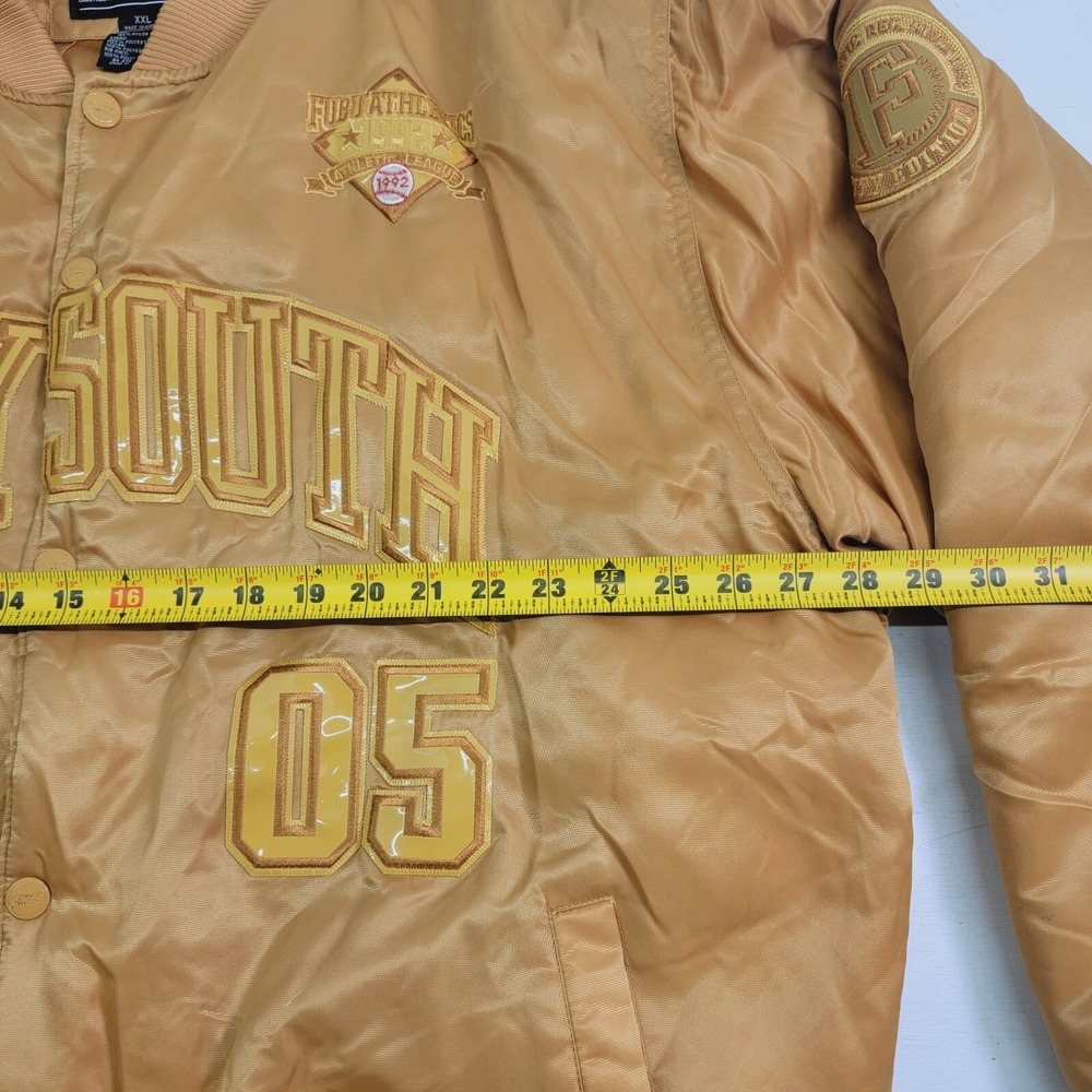 Vintage Fubu 90s Dirty South 05 City Series Gold Quilt Lined Bomber Jacket Rare! - Picture 15 of 16